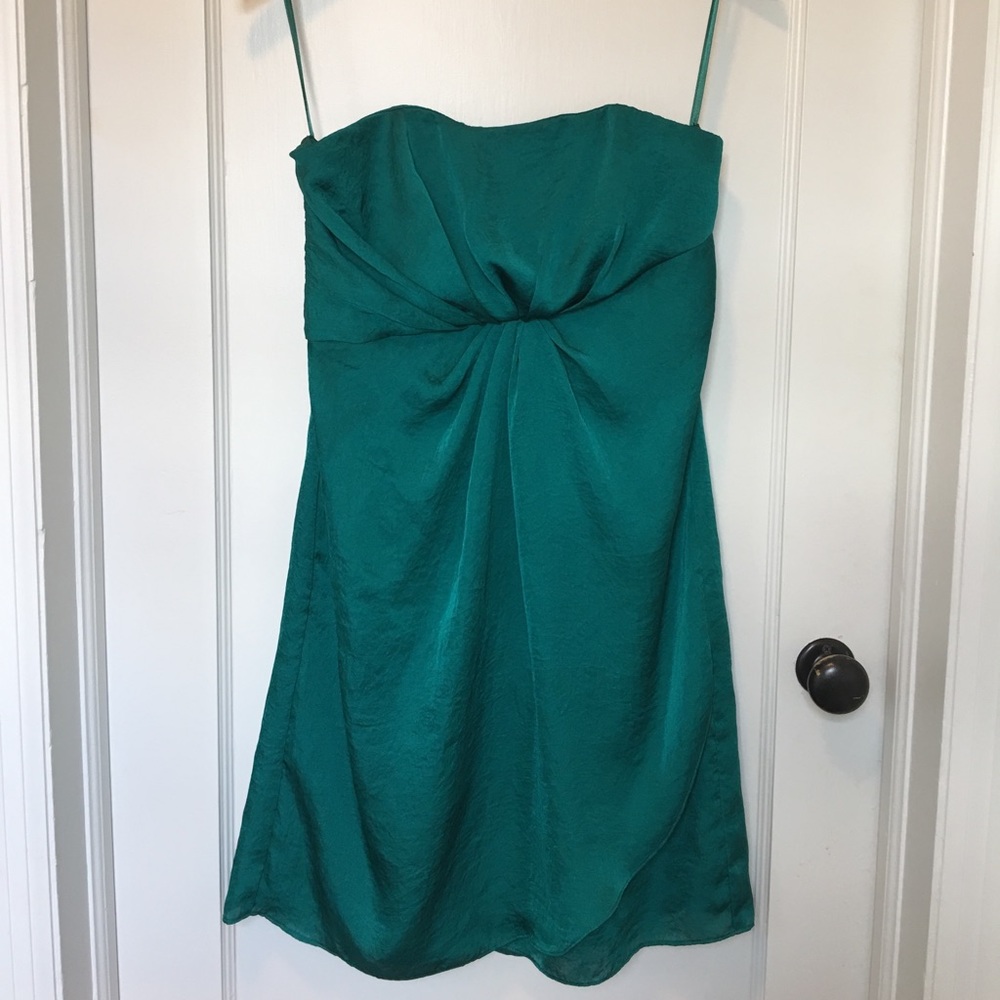 DKNYC emerald green strapless dress